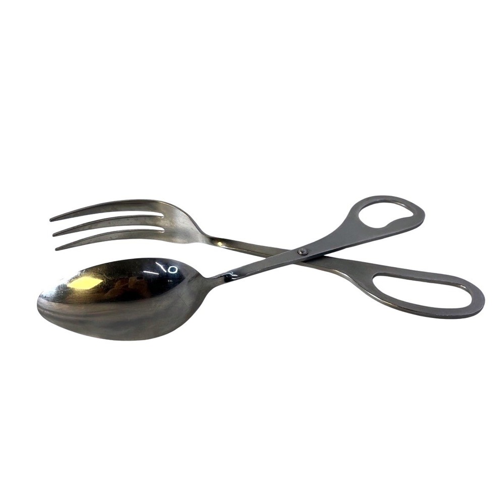 Vtg Norpro Salad Tongs Silver Stainless Steel Scissor Style Serving Tool‎
